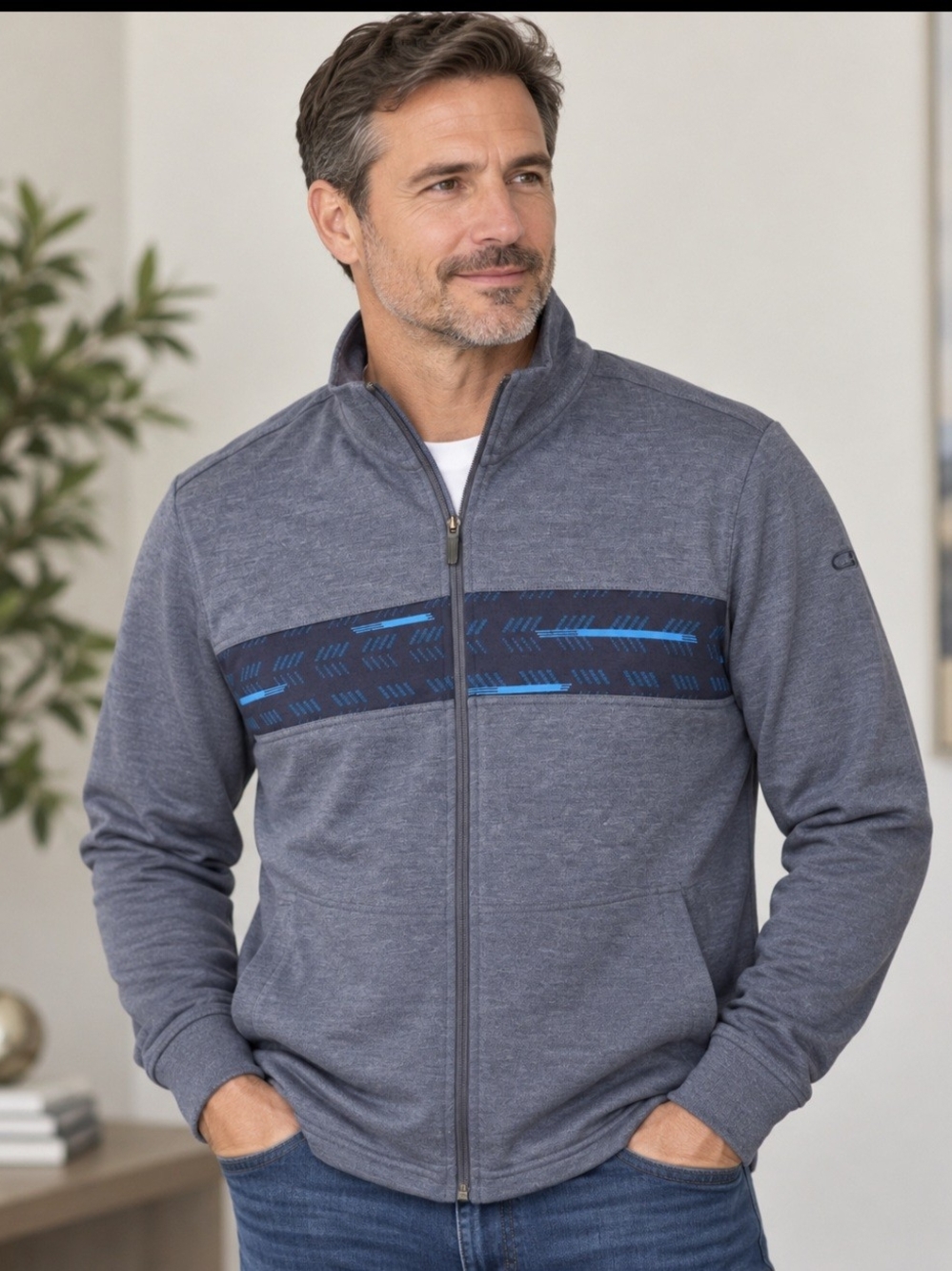 Icebreaker Merino Cornice Cardigan 100% Wool Full Zip Sweater Mens Size XL Blue